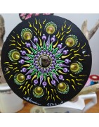 Pulse  - CD recyclé peint à la main – création artistique unique - idée cadeau ou décoration