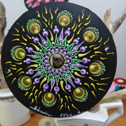 Aura  - Hand-painted recycled CD – unique artistic creation - gift idea or decoration