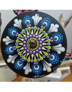 Pulse  - Hand-painted recycled CD – unique artistic creation - gift idea or decoration