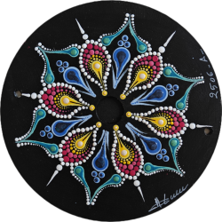 Ray of serenity - Hand-painted recycled CD – unique artistic creation - gift idea or decoration