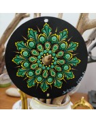 Verdelune  - Hand-painted recycled CD – unique artistic creation - gift idea or decoration