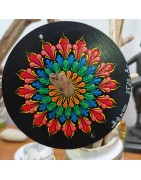 Fuego - Hand-painted recycled CD – unique artistic creation - gift idea or decoration