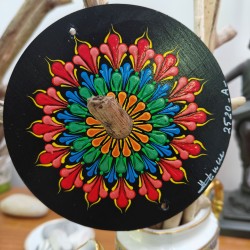 Fuego - Hand-painted recycled CD – unique artistic creation - gift idea or decoration