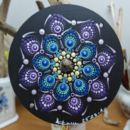 Nyméria - Hand-painted recycled CD – unique artistic creation - gift idea or decoration