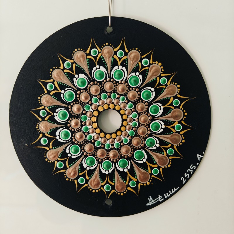 Ziraya  - Hand-painted recycled CD – unique artistic creation - gift idea or decoration
