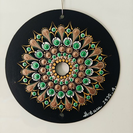 Ziraya - CD recyclé peint à la main – création artistique unique - idée cadeau ou décoration