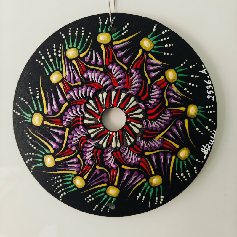 Zayun - Hand-painted recycled CD – unique artistic creation - gift idea or decoration