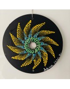 Zayka - CD recyclé peint à la main – création artistique unique - idée cadeau ou décoration