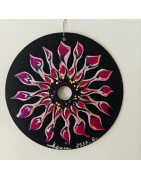 Sylia - CD recyclé peint à la main – création artistique unique - idée cadeau ou décoration