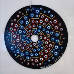 Yzmir CD recyclé peint à la main – création artistique unique - idée cadeau ou décoration