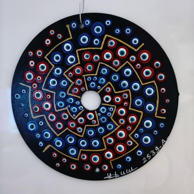 Yzmir Hand-painted recycled CD – unique artistic creation - gift idea or decoration