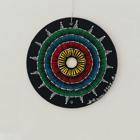 Wirku - Hand-painted recycled CD – unique artistic creation - gift idea or decoration