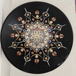 Solstice d'Ambre - disque vinyle 33t recyclé peint à la main – création artistique unique - idée cadeau ou décoration