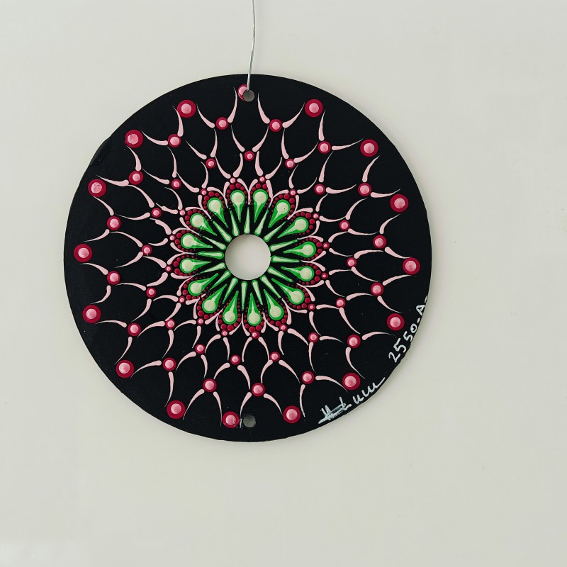 Yaruni - Hand-painted recycled CD – unique artistic creation - gift idea or decoration