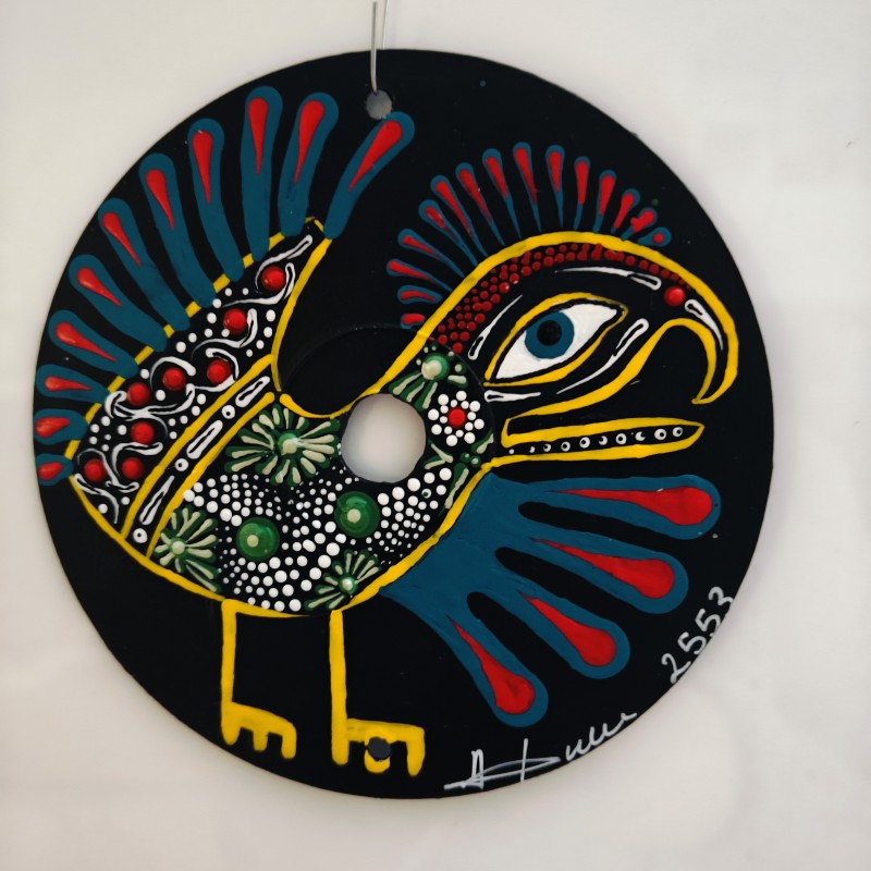 Tayki - CD recyclé peint à la main – création artistique unique - idée cadeau ou décoration