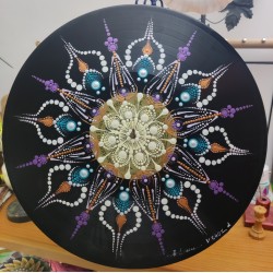 Astraea  - Hand-painted recycled vinyl record 33 rpm– unique artistic creation - gift idea or decoration