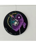 Tzunaï  - CD recyclé peint à la main – création artistique unique - idée cadeau ou décoration