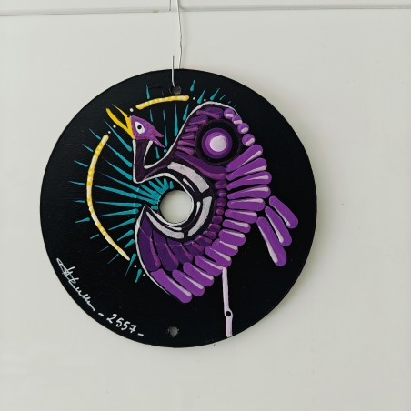 Tzunaï - Hand-painted recycled CD – unique artistic creation - gift idea or decoration
