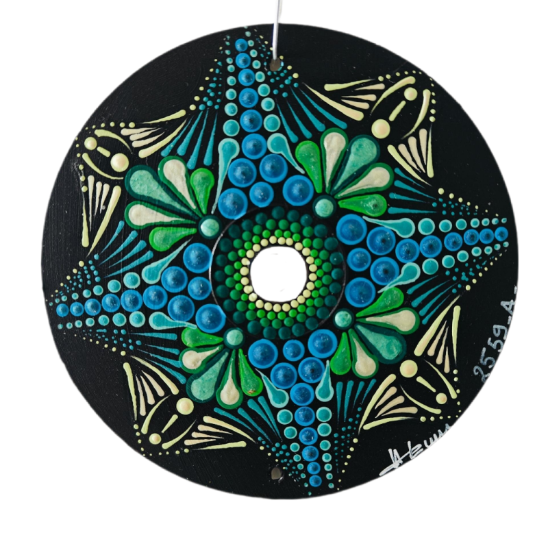 Mohani - Hand-painted recycled CD – unique artistic creation