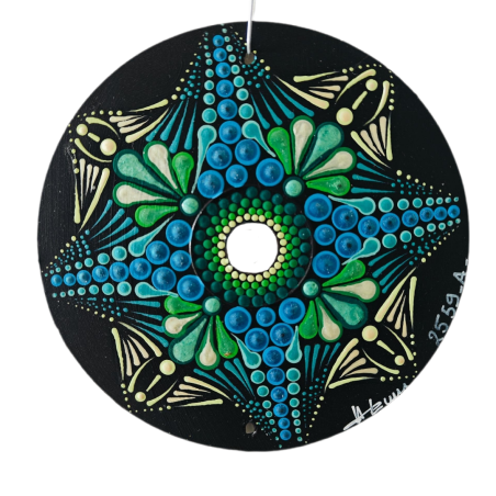 Mohani - Hand-painted recycled CD – unique artistic creation