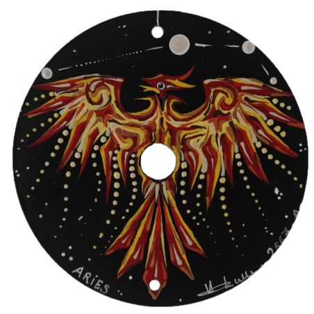 Aries - CD recyclé peint à la main – création artistique unique