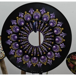 Lunavelle - Hand-painted recycled vinyl record 45 rpm– unique artistic creation - gift idea or decoration