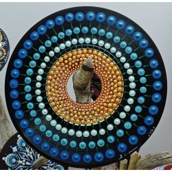 Ignalya - disque vinyle 45t recyclé peint à la main – création artistique unique - idée cadeau ou décoration
