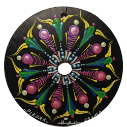 Fléora  - Hand-painted recycled CD – unique artistic creation