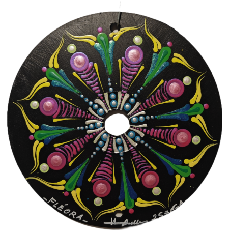 Fléora  - Hand-painted recycled CD – unique artistic creation