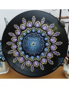 Nelyra  - Hand-painted recycled vinyl record 33 rpm– unique artistic creation - gift idea or decoration