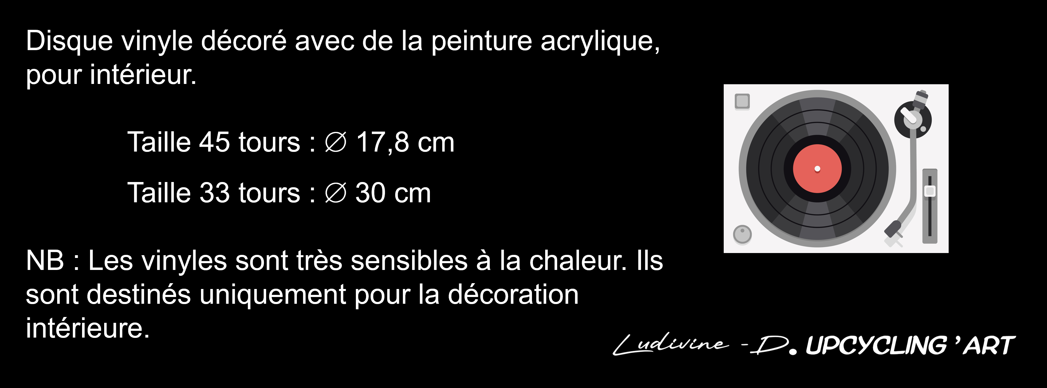 Peinture à la main sur Vinyles et CD recyclés, créations uniques de Ludivine-D
